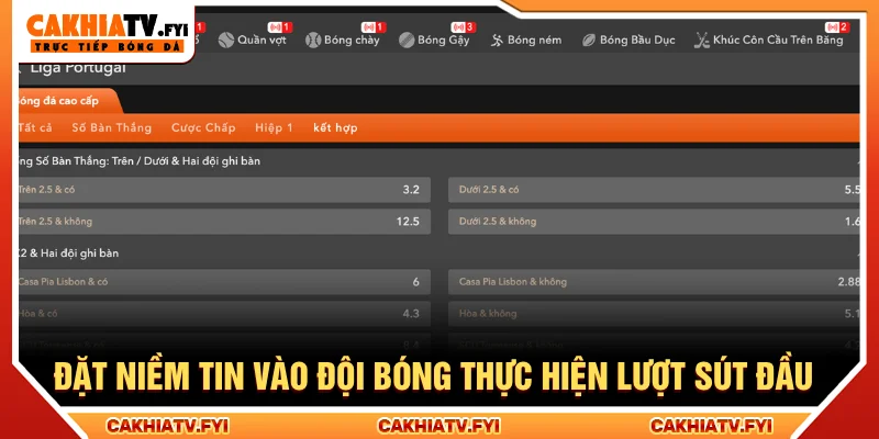 Cách chơi kèo penalty là đặt niềm tin vào đội thực hiện sút đầu tiên