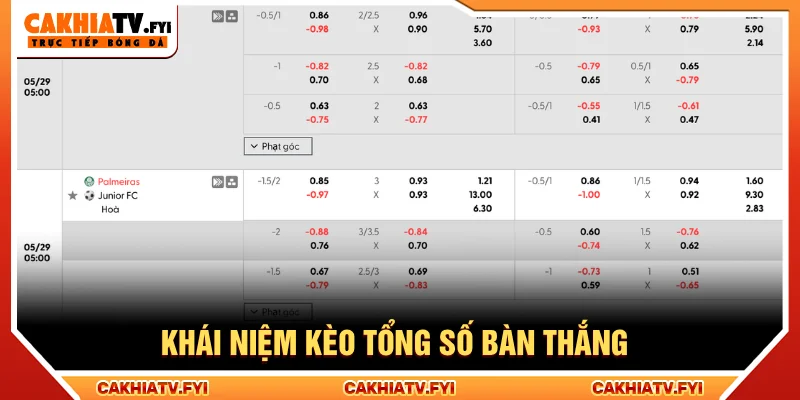 Định nghĩa kèo tổng số bàn thắng là gì