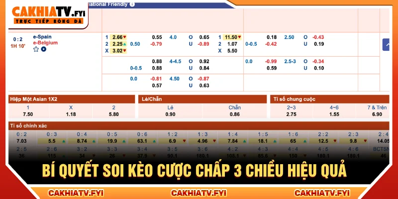 Kinh nghiệm chơi kèo cược chấp 3 chiều là gì