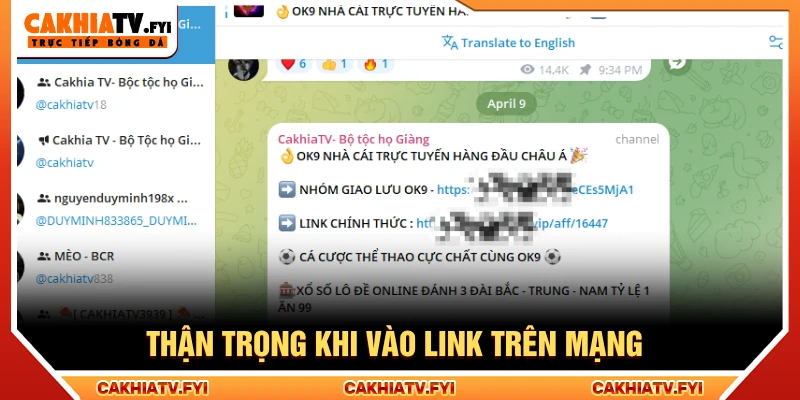 Người dùng phải thận trọng khi truy cập link chia sẻ trên mạng