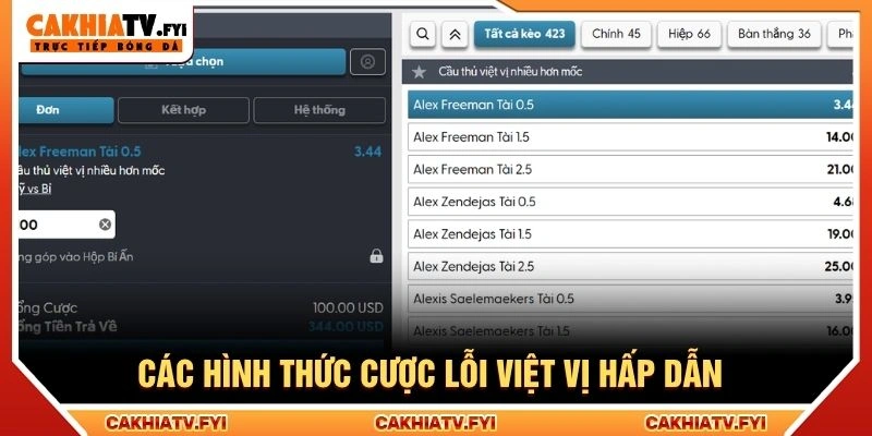 Các hình thức cược lỗi việt vị hấp dẫn