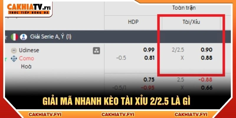 Giải mã nhanh kèo tài xỉu 2/2.5 là gì Giải mã nhanh kèo tài xỉu 2/2.5 là gì