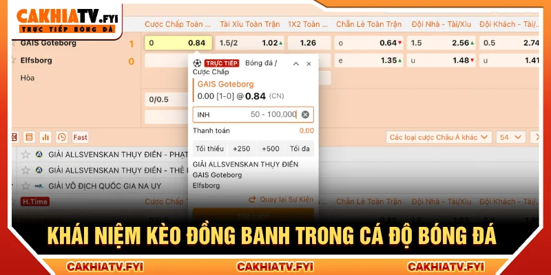 Giải thích kèo đồng banh cho người mới