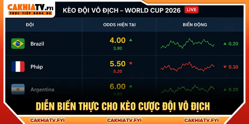 Hướng dẫn đọc kèo cược đội vô địch theo thực tế