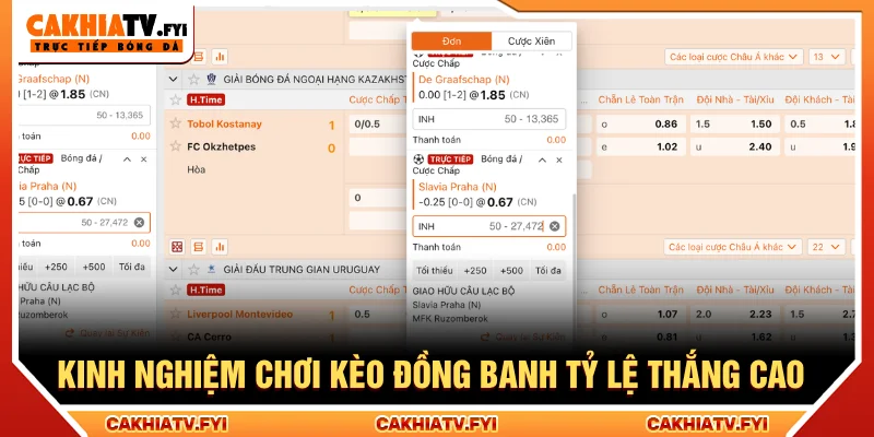 Tip chơi kèo đồng banh nhanh tăng tỷ lệ thắng